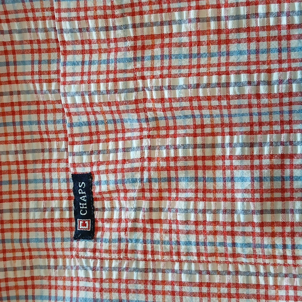 Men's Chaps XXL Red Plaid Shirt Casual, short sleeve, button down - Picture 3 of 4